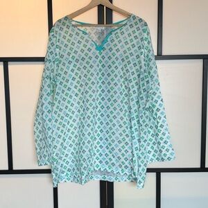 J. Jill Missy v-neck tunic top. Women’s XL. 100% cotton. NEW